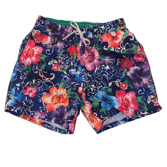 polo floral swim trunks